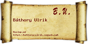 Báthory Ulrik névjegykártya